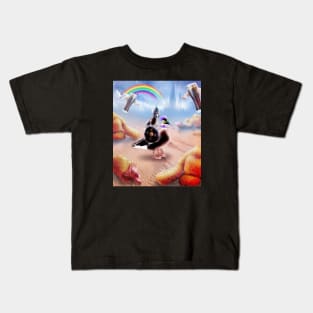 Warrior Cat Riding Duck in Desert Kids T-Shirt